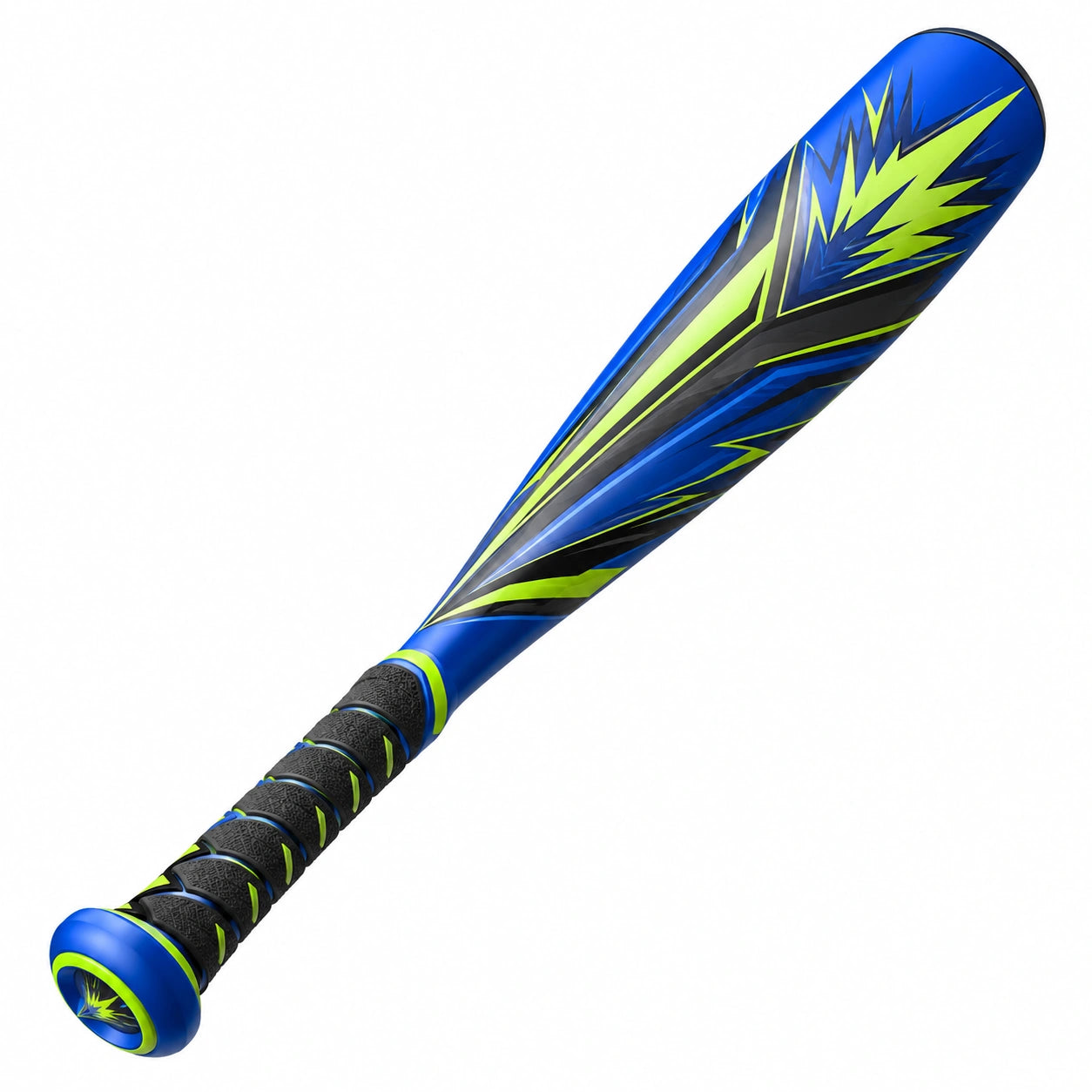 Bate de béisbol 86cm azul/verde con empuñadura antideslizante