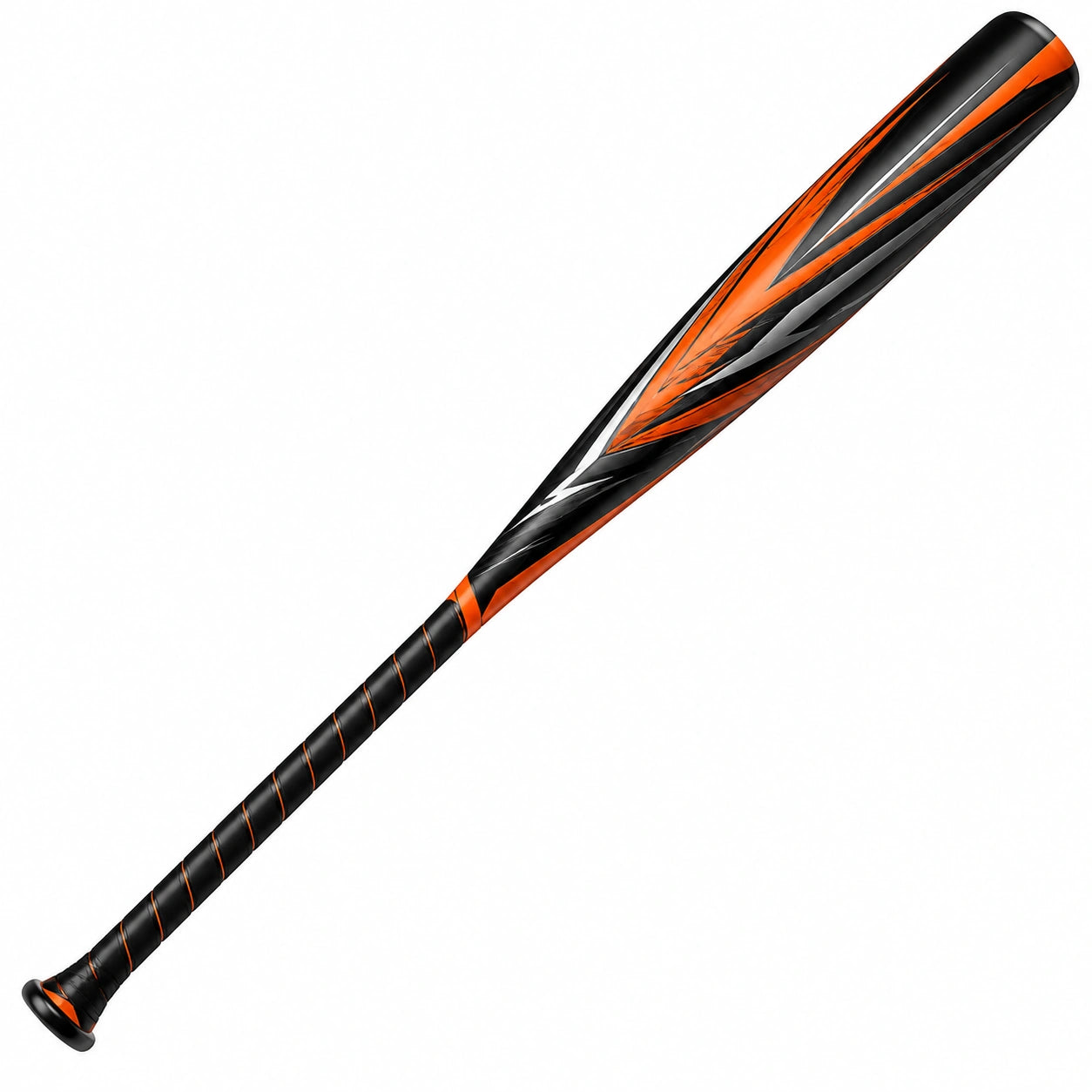 Bate de Béisbol Negro y Naranja con Empuñadura Antideslizante