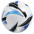 Balón de fútbol blanco/azul/negro con diseño geométrico