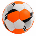 Balón de fútbol naranja, blanco y negro de alta visibilidad