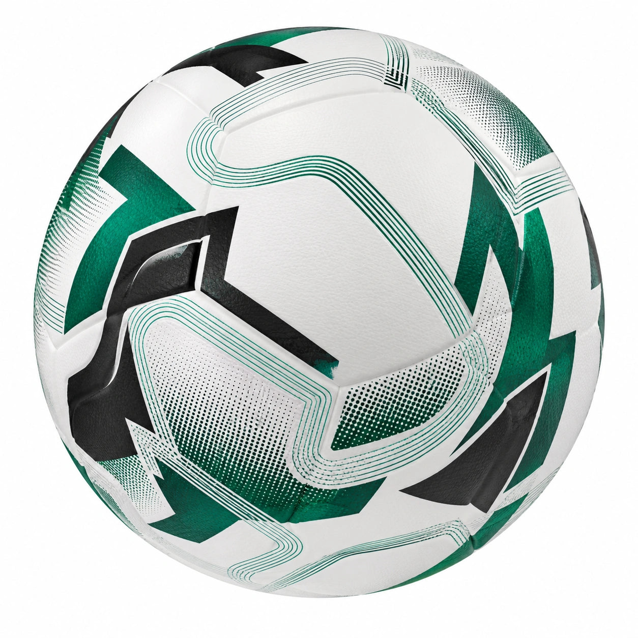 Balón de fútbol profesional tamaño 5 blanco, negro y verde