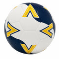 Balón de fútbol de entrenamiento blanco y azul con diseño llamativo
