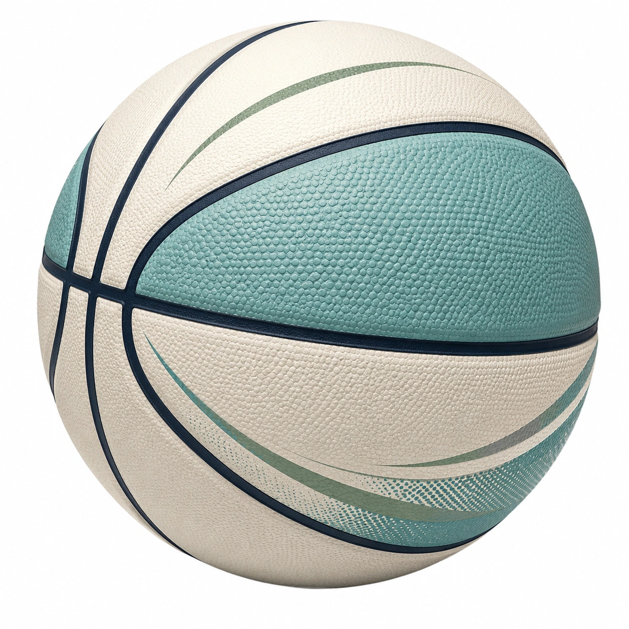 Balón de Baloncesto Blanco y Turquesa para Interior y Exterior