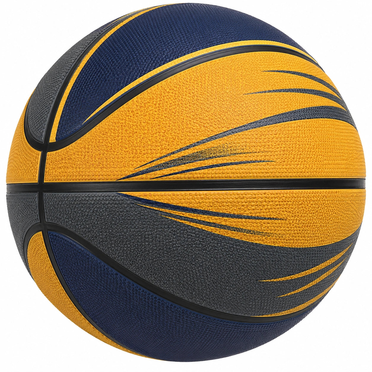 Balón de baloncesto amarillo y azul para exterior e interior
