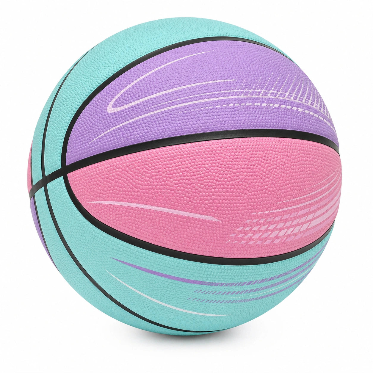 Balón de Baloncesto Exterior Multicolor Turquesa/Lila/Rosa