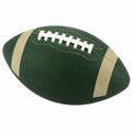 Balón de fútbol americano verde con costuras doradas