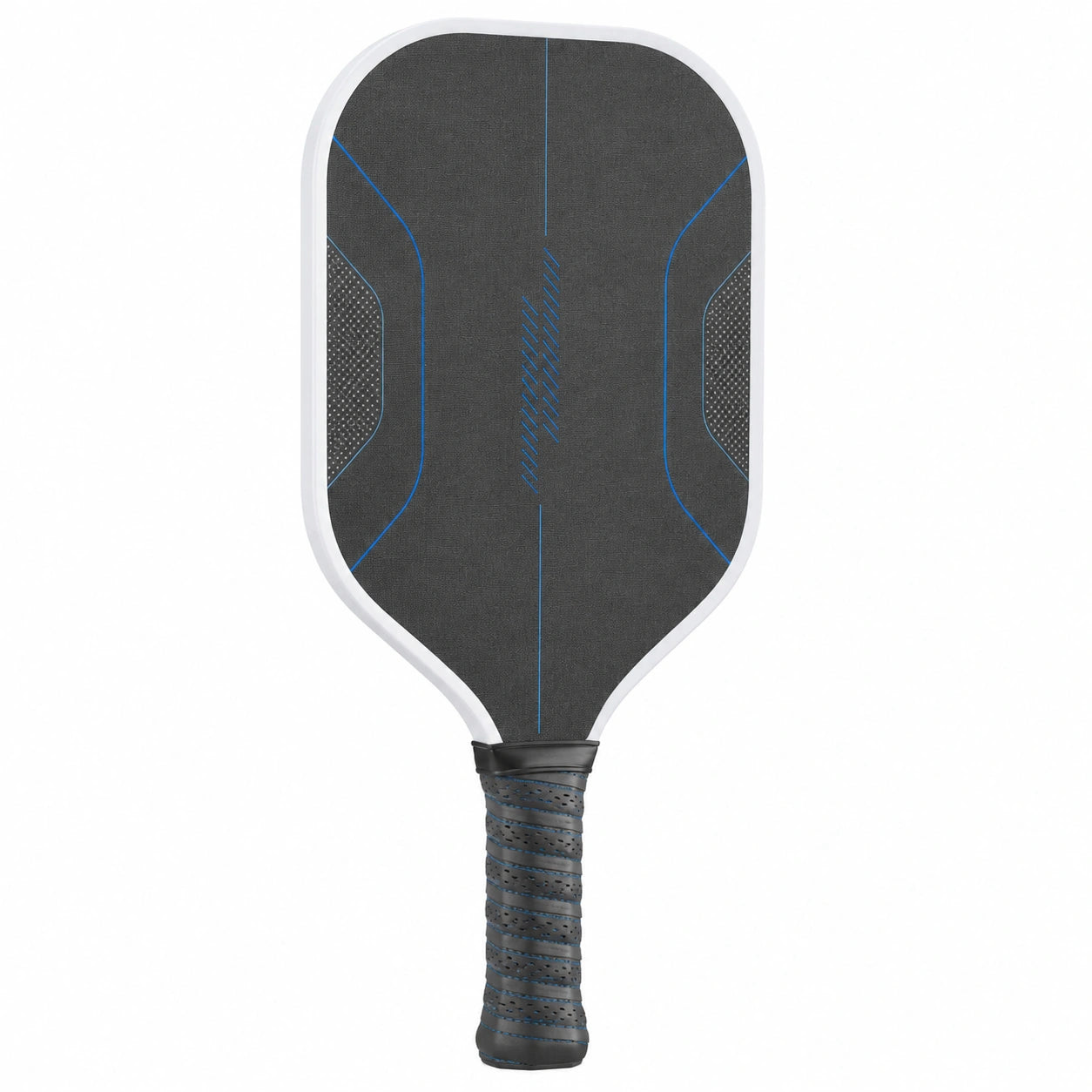 Paleta de Pickleball Negra con Detalles Azules