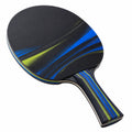 Raqueta Profesional de Tenis de Mesa Negra con Detalles Azules y Verdes