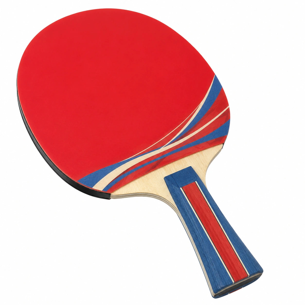 Pala de Ping Pong Roja y Azul con Mango Ergonómico
