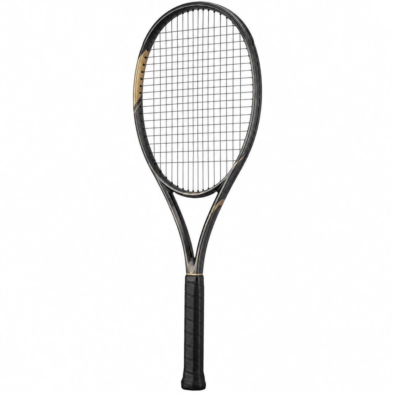 Raqueta de Tenis Negra y Dorada para Jugadores Avanzados