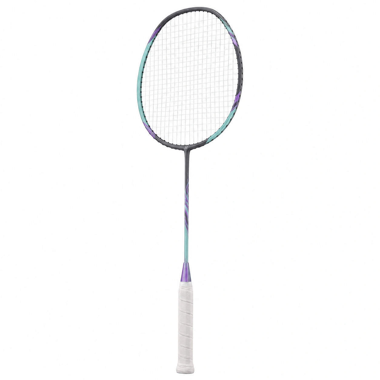 Raqueta de bádminton ligera morado, turquesa y blanco